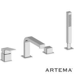 Artema - Artema Minimax Square 4 Delikli Küvet Bataryası, El Duşlu