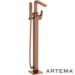 Artema - Artema Minimax Square Yerden Küvet Bataryası, El Duşlu, Fırçalı Bakır