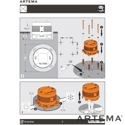 Artema - Artema Minimax Square Yerden Küvet Bataryası, El Duşlu, Fırçalı Nikel