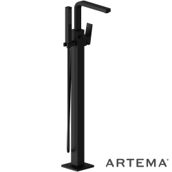 Artema - Artema Minimax Square Yerden Küvet Bataryası, El Duşlu, Mat Siyah