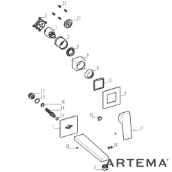 Artema - Artema Minimax Square Ankastre Lavabo Bataryası, Uzun (Sıva Üstü Grubu)