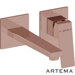 Artema - Artema Minimax Square Ankastre Lavabo Bataryası, Uzun, Soft Bakır (Sıva Üstü Grubu) - A4359329