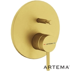 Artema - Artema Minimax Round Ankastre Banyo Bataryası, Fırçalı Altın (Minibox Sıva Üstü Grubu) - A4362025