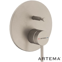 Artema - Artema Minimax Round Ankastre Banyo Bataryası, Fırçalı Nikel (Minibox Sıva Üstü Grubu) - A4362034