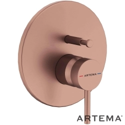 Artema - Artema Minimax Round Ankastre Banyo Bataryası, Fırçalı Bakır (V-Box Sıva Üstü Grubu)