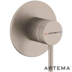 Artema - Artema Minimax Round Ankastre Duş Bataryası, Fırçalı Nikel (Minibox Sıva Üstü Grubu)