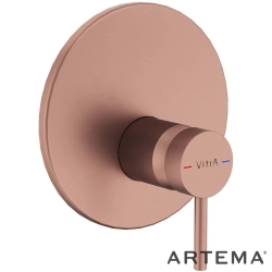 Artema - Artema Minimax Round Ankastre Duş Bataryası, Fırçalı Bakır (V-Box Sıva Üstü Grubu) - A4371124