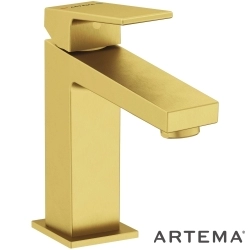 Artema - Artema Minimax Square Yüksek Lavabo Bataryası, Fırçalı Altın