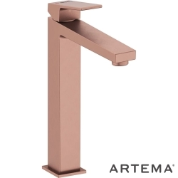 Artema - Artema Minimax Square Tezgah Üstü Lavabo Bataryası, Fırçalı Bakır - A4372424