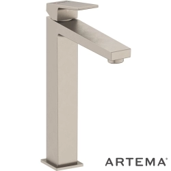 Artema - Artema Minimax Square Tezgah Üstü Lavabo Bataryası, Fırçalı Nikel - A4372434