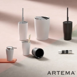 Artema - Artema Eternity Tuvalet Fırçalığı, Beyaz-Krom (Yerden)