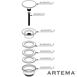 Artema - Artema Lavabo Yuvarlak Süzgeci (Universal-Basmalı aç-kapa)