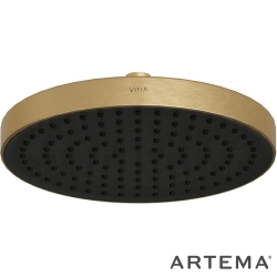 Artema - Artema Core Round Duş Başlığı, 25 cm, Tek Fonksiyonlu, Fırçalı Altın