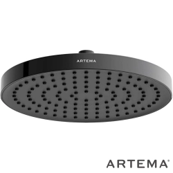Artema - Artema Core Round Duş Başlığı, 25 cm, Tek Fonksiyonlu, Parlak Siyah