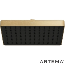 Artema - Artema Core Square Duş Başlığı, 25 cm, Tek Fonksiyonlu, Fırçalı Altın - A4591325
