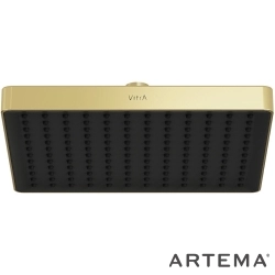 Artema - Artema Core Square Duş Başlığı, 25 cm, Tek Fonksiyonlu, Soft Altın