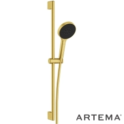 Artema - Artema Core Round 3F Sürgülü El Duşu Takımı, Fırçalı Altın - A4591625