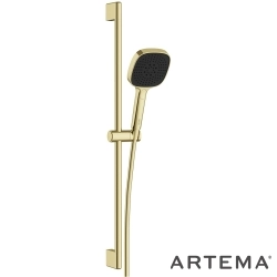 Artema - Artema Core Square 3F Sürgülü El Duşu Takımı, Soft Altın - A4591774