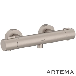 Artema - Artema Base Round Termostatik Duş Bataryası, Fırçalı Nikel - A4729934