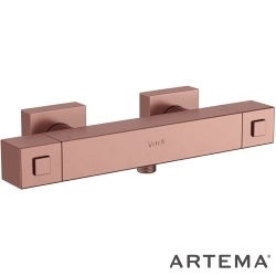 Artema - Artema Base Square Termostatik Duş Bataryası, Fırçalı Bakır - A4730124