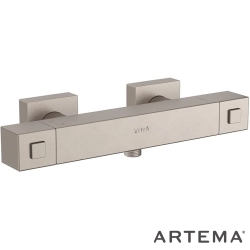 Artema - Artema Base Square Termostatik Duş Bataryası, Fırçalı Nikel - A4730134