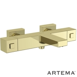 Artema - Artema Base Square Termostatik Banyo Bataryası, Soft Altın - A4730274