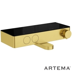 Artema - Artema Core Round Termostatik Banyo Bataryası, Fırçalı Altın - A4730825