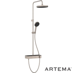 Artema - Artema Core Round 250 Duş Kolonu ve Termostatik Duş Bataryası Sistemi, Fırçalı Nikel - A4731134