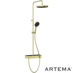 Artema - Artema Core Round 250 Duş Kolonu ve Termostatik Duş Bataryası Sistemi, Soft Altın - A4731174