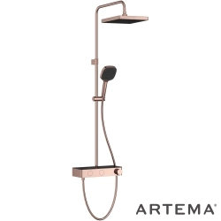 Artema - Artema Core Square 250 Duş Kolonu ve Termostatik Duş Bataryası Sistemi, Soft Bakır - A4731229