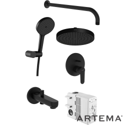 Artema - Artema Root Round Ankastre Banyo Seti, Mat Siyah