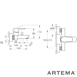 Artema - Artema Flow Soft Banyo Bataryası, Mat Siyah