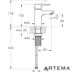 Artema - Artema Flow Soft Lavabo Bataryası, Mat Siyah
