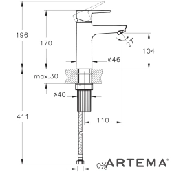 Artema - Artema Flow Soft Lavabo Bataryası, Mat Siyah (Yüksek)
