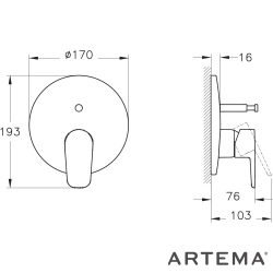 Artema - Artema Flow Soft Ankastre Banyo Bataryası, Mat Siyah (Sıva Üstü Grubu)