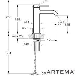 Artema - Artema Minimax Round Yüksek Lavabo Bataryası, Fırçalı Nikel