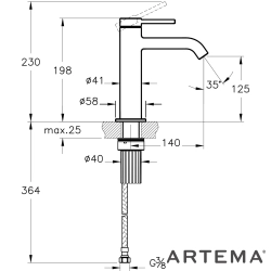Artema - Artema Minimax Round Yüksek Lavabo Bataryası, Mat Siyah