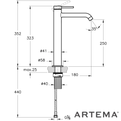 Artema - Artema Minimax Round Tezgah Üstü Lavabo Bataryası, Soft Bakır
