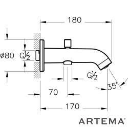 Artema - Artema Minimax Round Çıkış Ucu, El Duşu Çıkışlı, Soft Altın