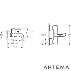 Artema - Artema Minimax Round Banyo Bataryası, Soft Bakır