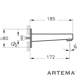Artema - Artema Minimax Square Çıkış Ucu, Fırçalı Bakır