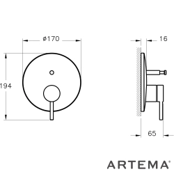 Artema - Artema Minimax Round Ankastre Banyo Bataryası, Soft Bakır (Minibox Sıva Üstü Grubu)