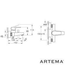 Artema - Artema Shift T30 Banyo Bataryası, Mat Siyah