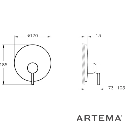 Artema - Artema Minimax Round Ankastre Duş Bataryası (V-Box Sıva Üstü Grubu)