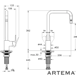 Artema - Artema Flow Soft Mafsallı Eviye Bataryası (U-Tip)