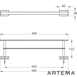 Artema - Artema Flow İkili Havluluk, Mat Siyah