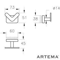 Artema - Artema Flow İkili Askı, Mat Siyah