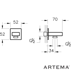 Artema - Artema Ankastre El Duşu Çıkışı, Fırçalı Bakır