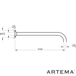 Artema - Artema Duvardan Dirsek (Uzun), Fırçalı Bakır
