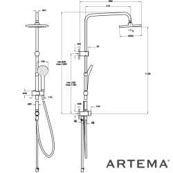 Artema - Artema Joy Round 200 Duş Kolonu